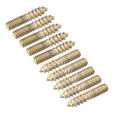 uxcell Uxcell M4x20mm Hanger Bolts, 12pcs Double Ended Thread Dowel Screws for Wood Furniture