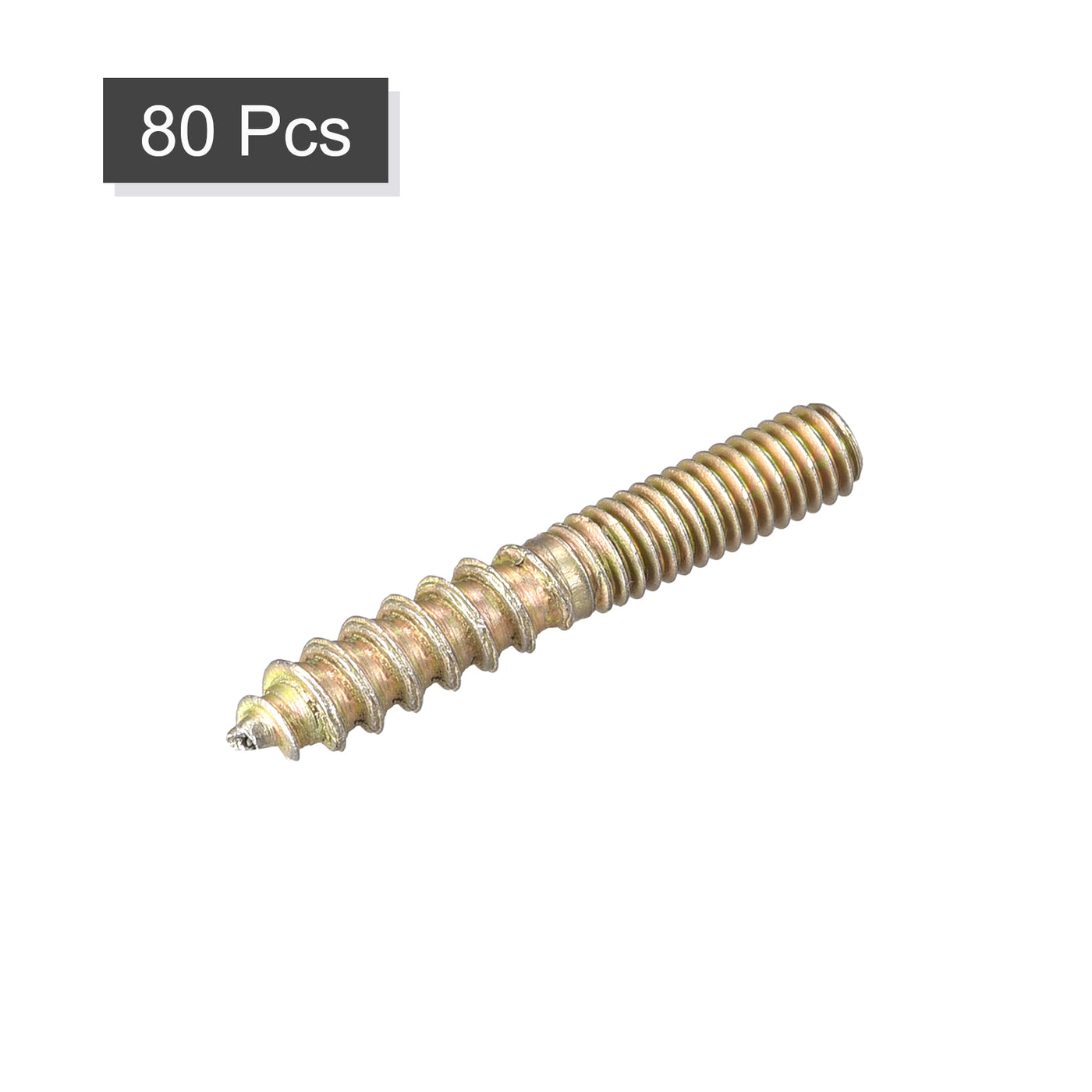 uxcell Uxcell M4x30mm Hanger Bolts, 80pcs Double Ended Thread Dowel Screws for Wood Furniture