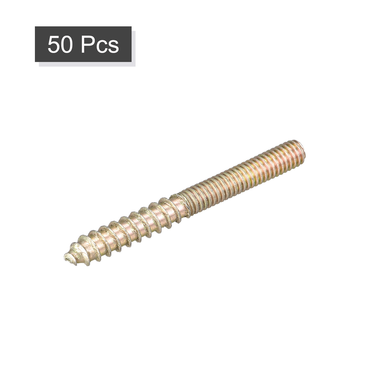 uxcell Uxcell M4x40mm Hanger Bolts, 50pcs Double Ended Thread Dowel Screws for Wood Furniture