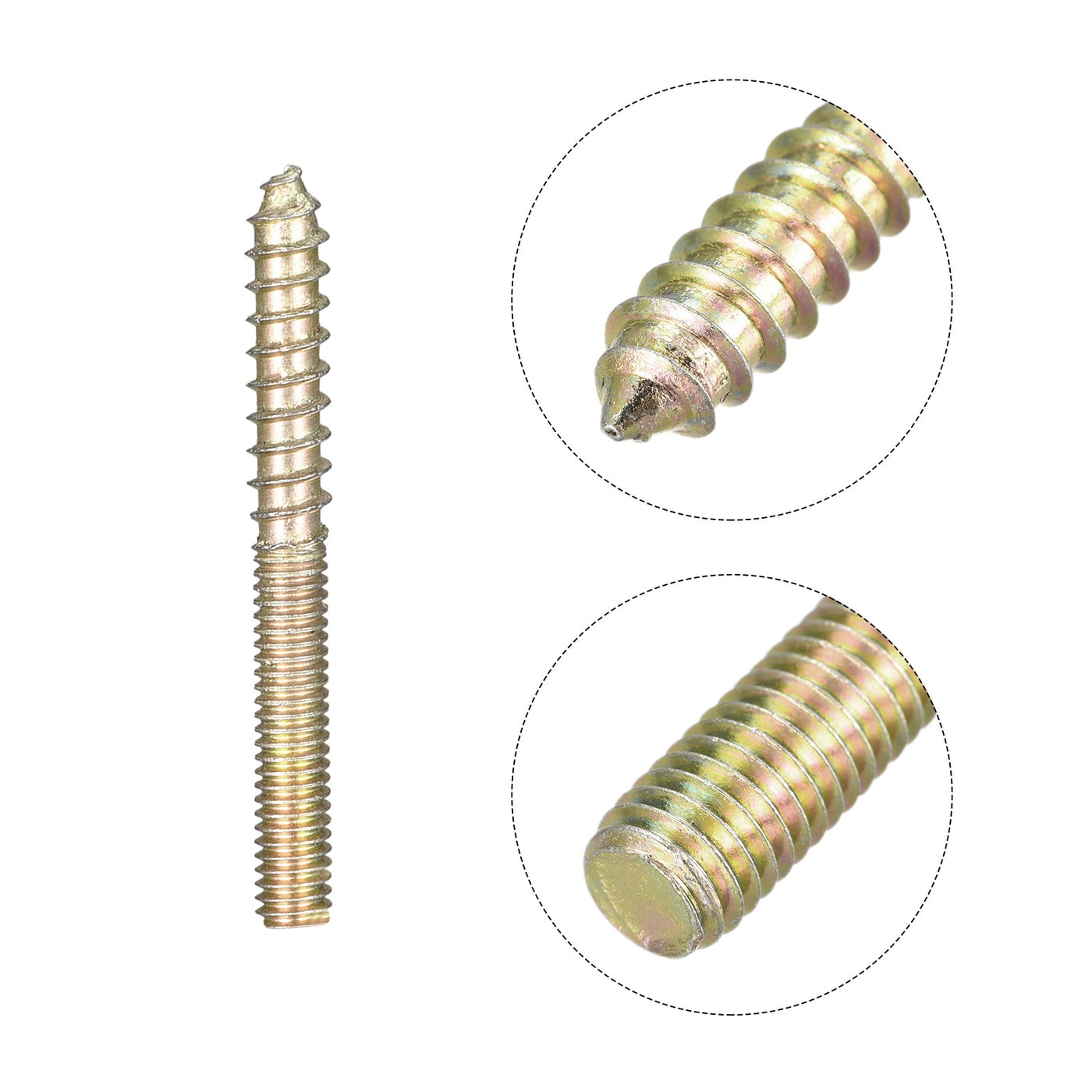 uxcell Uxcell M4x40mm Hanger Bolts, 50pcs Double Ended Thread Dowel Screws for Wood Furniture