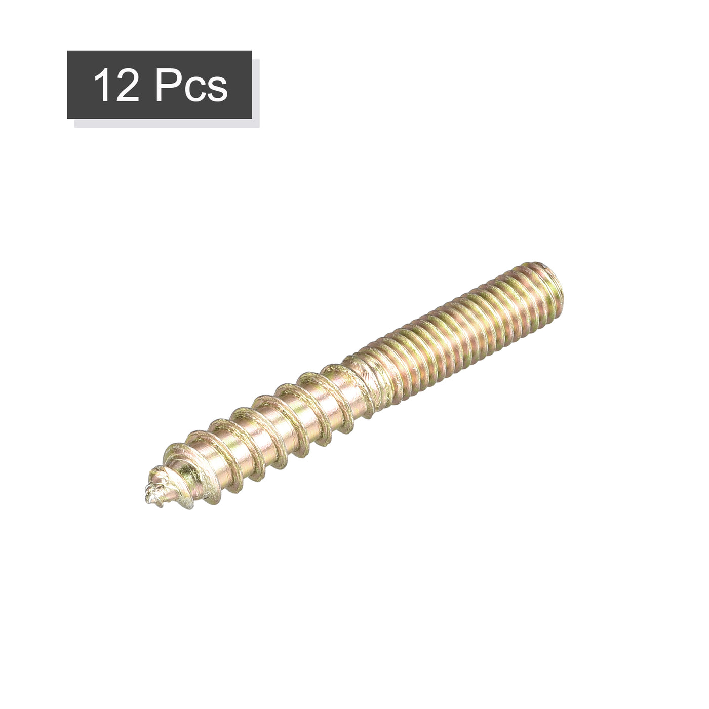 uxcell Uxcell M5x40mm Hanger Bolts, 12pcs Double Ended Thread Dowel Screws for Wood Furniture