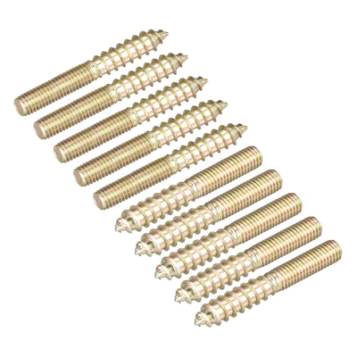 Harfington Uxcell M5x40mm Hanger Bolts, 12pcs Double Ended Thread Dowel Screws for Wood Furniture