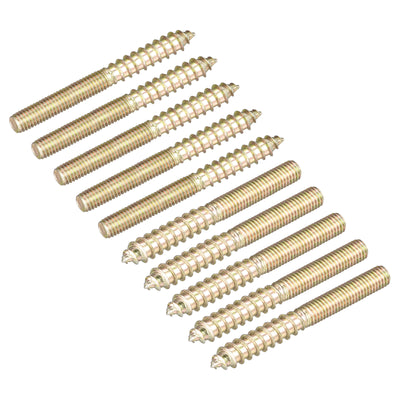 Harfington Uxcell M5x50mm Hanger Bolts, 20pcs Double Ended Thread Dowel Screws for Wood Furniture