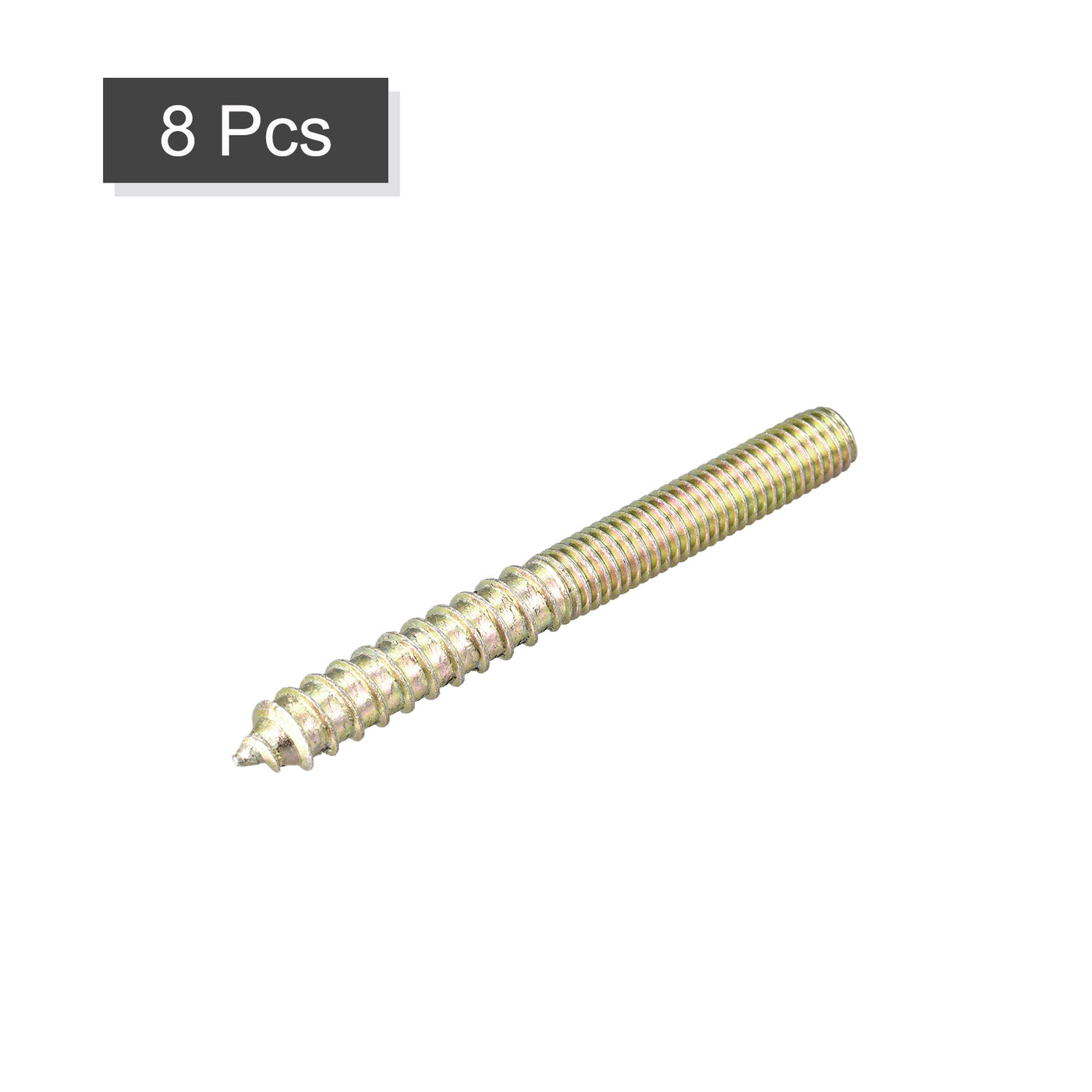 uxcell Uxcell M8x75mm Hanger Bolts, 8pcs Double Ended Thread Dowel Screws for Wood Furniture