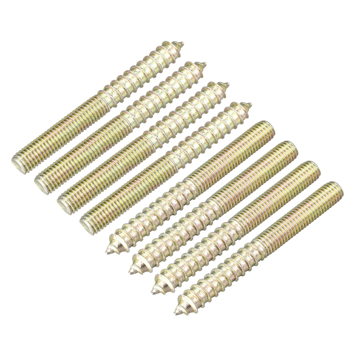 uxcell Uxcell M8x75mm Hanger Bolts, 8pcs Double Ended Thread Dowel Screws for Wood Furniture