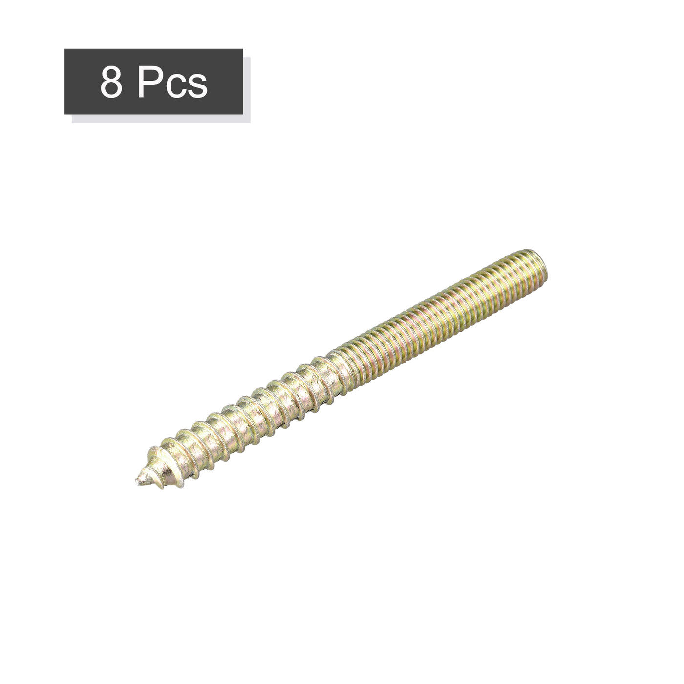 uxcell Uxcell M8x80mm Hanger Bolts, 8pcs Double Ended Thread Dowel Screws for Wood Furniture