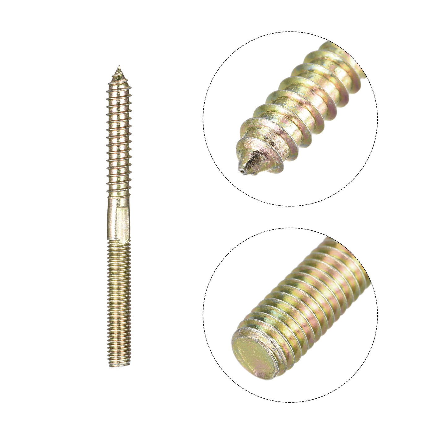 uxcell Uxcell M10x120mm Hanger Bolt, 48pcs Double Ended Thread Dowel Screws for Wood Furniture