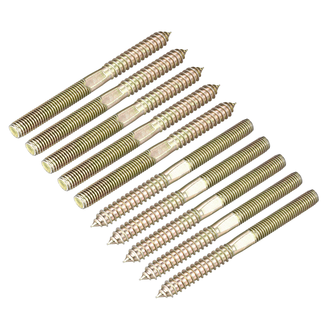 uxcell Uxcell M10x120mm Hanger Bolt, 48pcs Double Ended Thread Dowel Screws for Wood Furniture