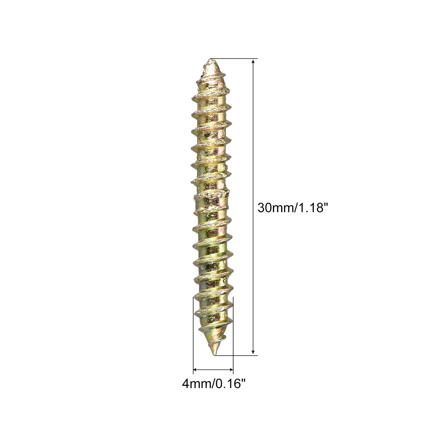 uxcell Uxcell 4x13mm Hanger Bolts, 48pcs Double Ended Self-Tapping Thread Dowel Screws