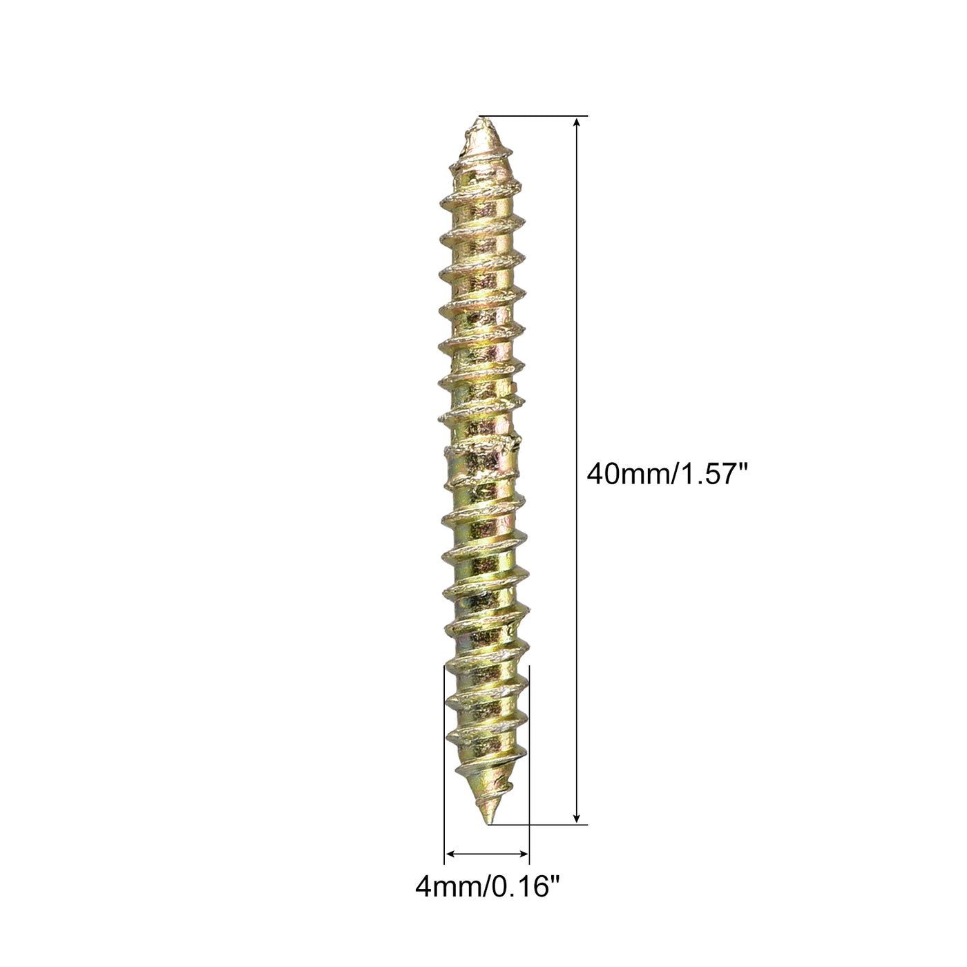 uxcell Uxcell 4x18mm Hanger Bolts, 12pcs Double Ended Self-Tapping Thread Dowel Screws