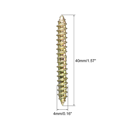 Harfington Uxcell 4x18mm Hanger Bolts, 12pcs Double Ended Self-Tapping Thread Dowel Screws