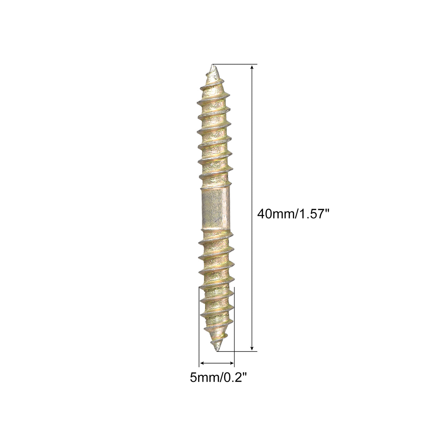 uxcell Uxcell 5x16mm Hanger Bolts, 48pcs Double Ended Self-Tapping Thread Dowel Screws