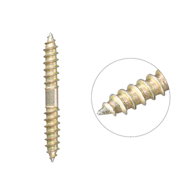 Harfington Uxcell 5x16mm Hanger Bolts, 48pcs Double Ended Self-Tapping Thread Dowel Screws