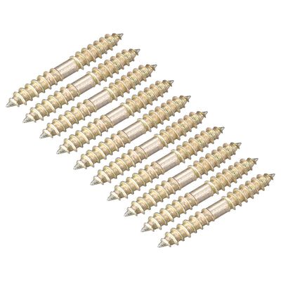 Harfington Uxcell 5x16mm Hanger Bolts, 48pcs Double Ended Self-Tapping Thread Dowel Screws