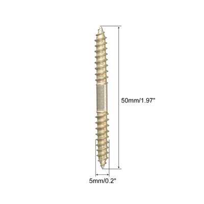 Harfington Uxcell 5x23mm Hanger Bolts, 20pcs Double Ended Self-Tapping Thread Dowel Screws