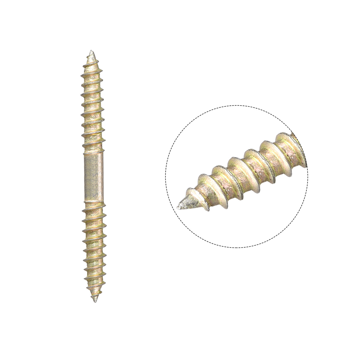 uxcell Uxcell 5x23mm Hanger Bolts, 20pcs Double Ended Self-Tapping Thread Dowel Screws