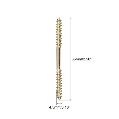 Harfington Uxcell 4.5x23mm Hanger Bolts, 20pcs Double Ended Self-Tapping Thread Dowel Screws