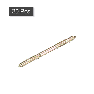 Harfington Uxcell 4.5x23mm Hanger Bolts, 20pcs Double Ended Self-Tapping Thread Dowel Screws