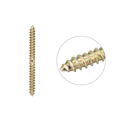 Harfington Uxcell 6.5x33mm Hanger Bolts, 12pcs Double Ended Self-Tapping Thread Dowel Screws