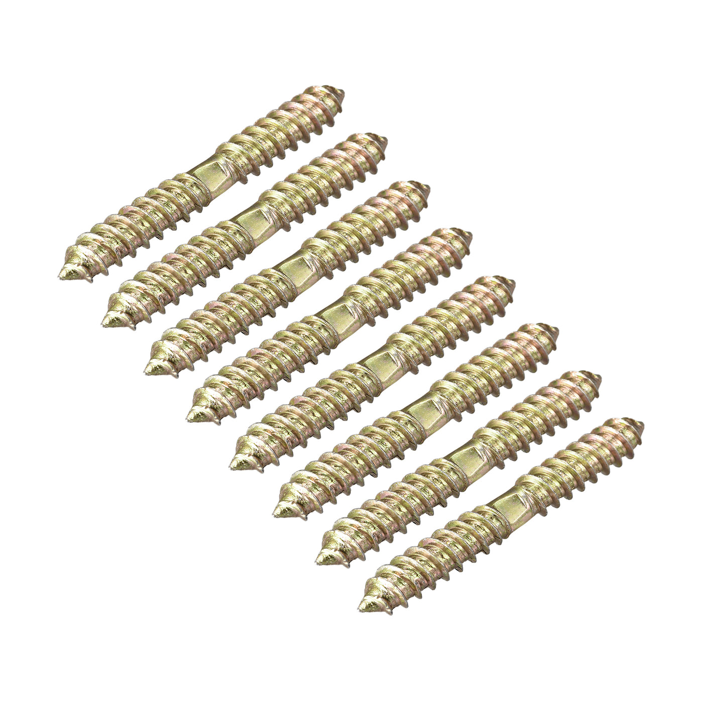 uxcell Uxcell 8x27mm Hanger Bolts, 8pcs Double Ended Self-Tapping Thread Dowel Screws