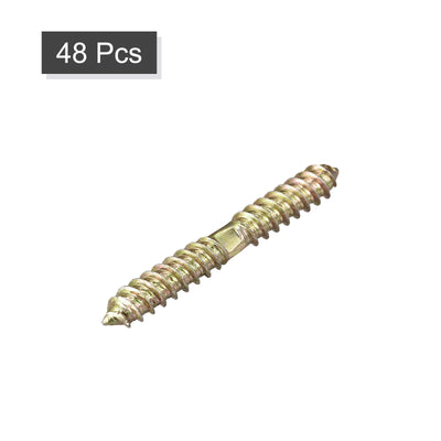 Harfington Uxcell 8x27mm Hanger Bolts, 48pcs Double Ended Self-Tapping Thread Dowel Screws