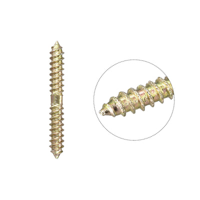 Harfington Uxcell 8x27mm Hanger Bolts, 48pcs Double Ended Self-Tapping Thread Dowel Screws