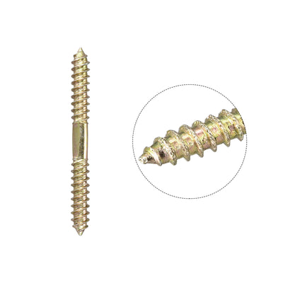 Harfington Uxcell 8x32mm Hanger Bolts, 12pcs Double Ended Self-Tapping Thread Dowel Screws