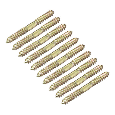 Harfington Uxcell 8x32mm Hanger Bolts, 12pcs Double Ended Self-Tapping Thread Dowel Screws