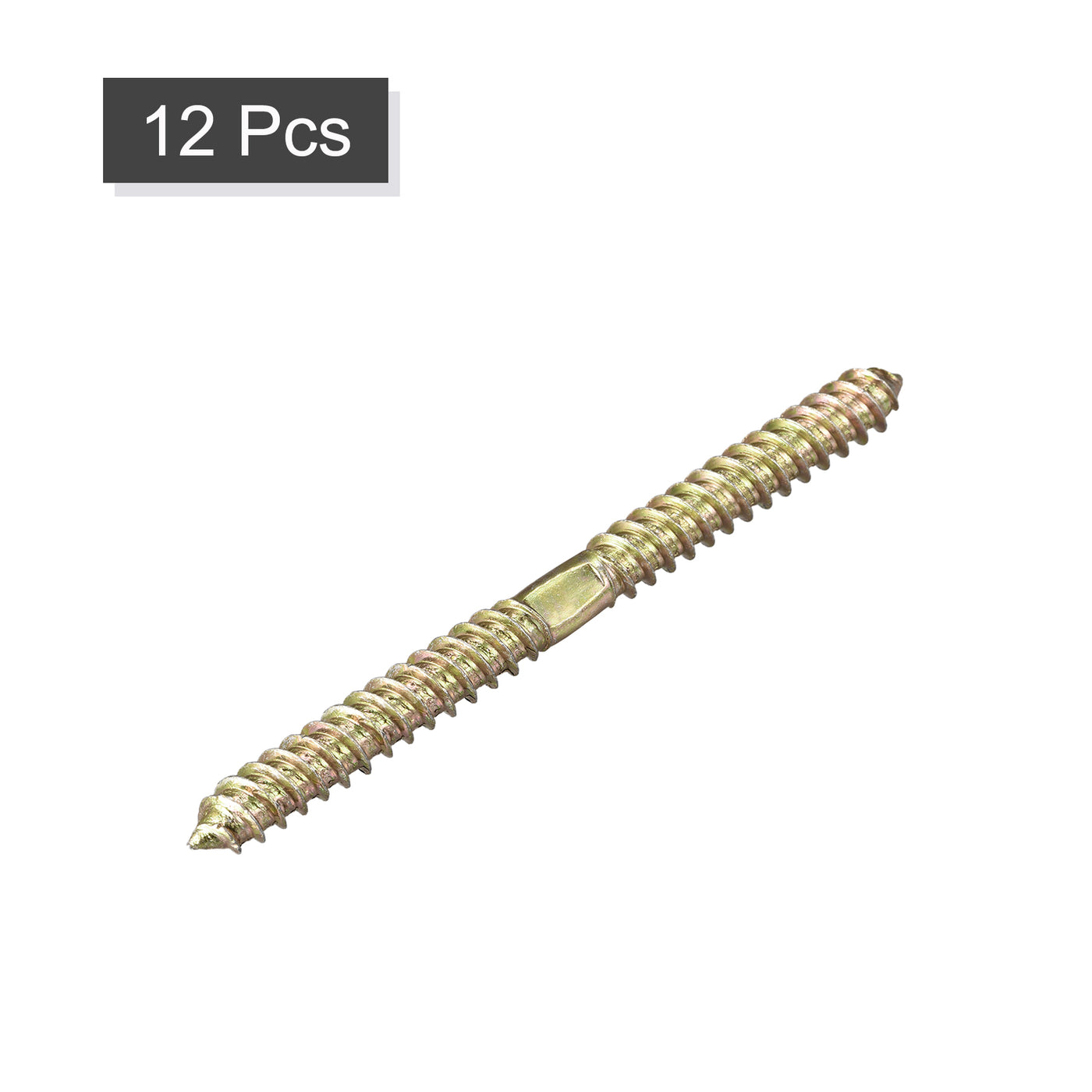 uxcell Uxcell 8x46mm Hanger Bolts, 12pcs Double Ended Self-Tapping Thread Dowel Screws