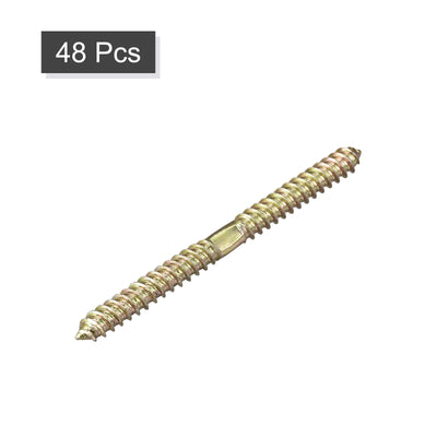 Harfington Uxcell 8x46mm Hanger Bolts, 48pcs Double Ended Self-Tapping Thread Dowel Screws