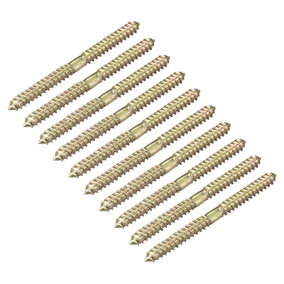 Harfington Uxcell 8x46mm Hanger Bolts, 48pcs Double Ended Self-Tapping Thread Dowel Screws