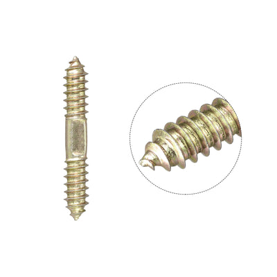 Harfington Uxcell 10x31mm Hanger Bolts, 6pcs Double Ended Self-Tapping Thread Dowel Screws