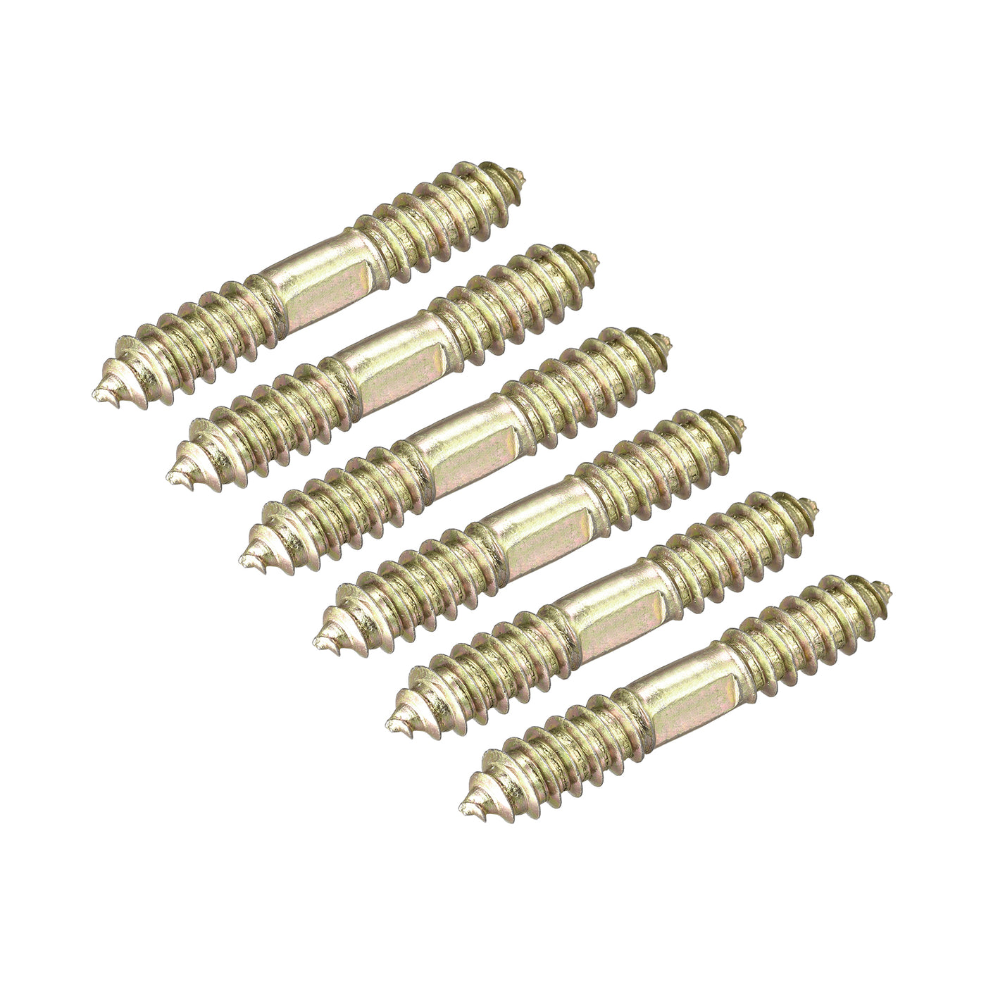 uxcell Uxcell 10x31mm Hanger Bolts, 6pcs Double Ended Self-Tapping Thread Dowel Screws