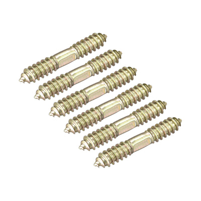 Harfington Uxcell 10x31mm Hanger Bolts, 6pcs Double Ended Self-Tapping Thread Dowel Screws