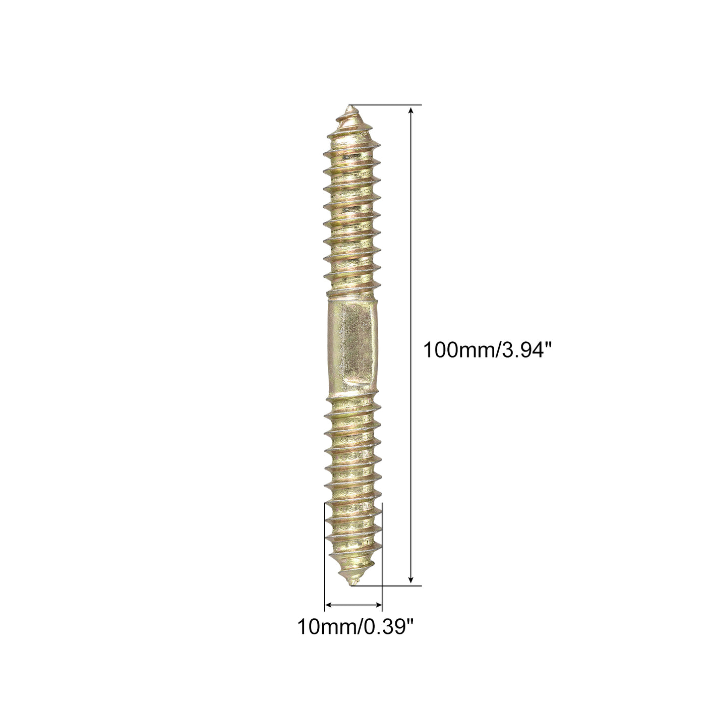 uxcell Uxcell 10x40mm Hanger Bolts, 6pcs Double Ended Self-Tapping Thread Dowel Screws