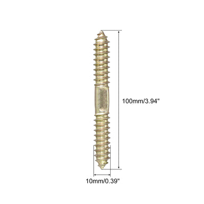 Harfington Uxcell 10x40mm Hanger Bolts, 6pcs Double Ended Self-Tapping Thread Dowel Screws