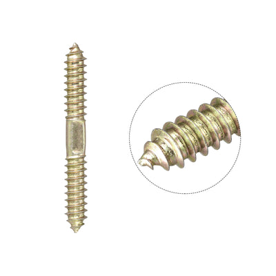 Harfington Uxcell 10x40mm Hanger Bolts, 6pcs Double Ended Self-Tapping Thread Dowel Screws