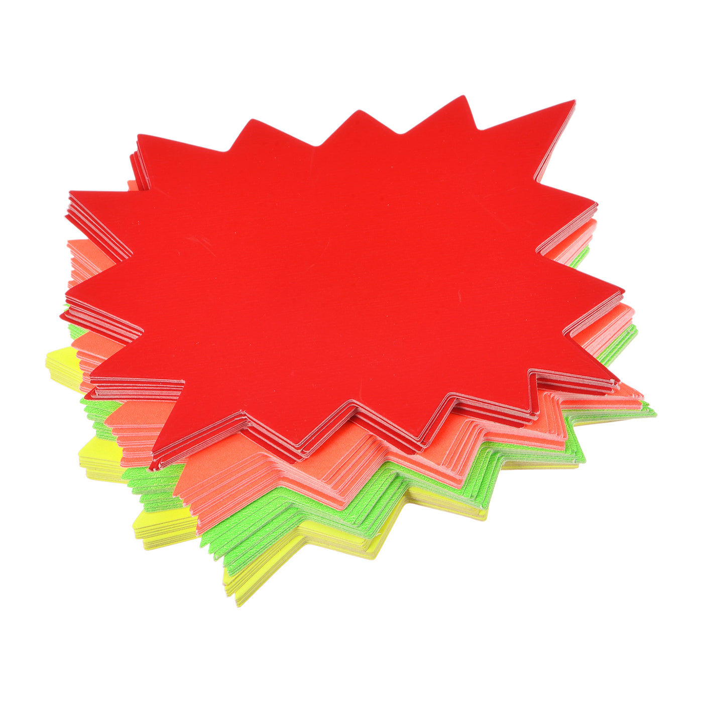 Harfington Blank Star Burst Sale Signs Price Tags Fluorescent Star Pricing Labels 90x70mm 4 Colors for Retail Sales Pricing, Pack of 200