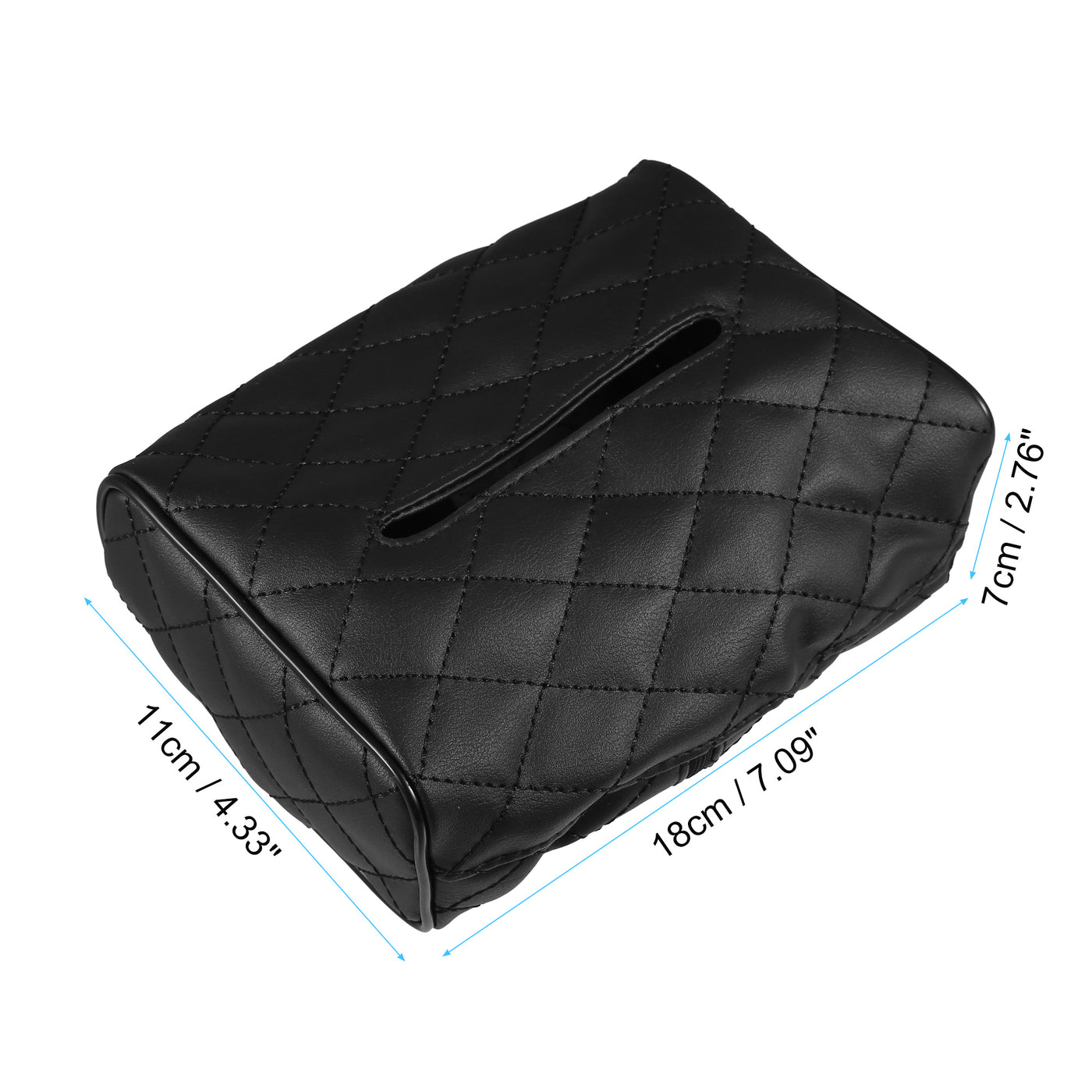 X AUTOHAUX Car Tissue Box Cover Pumping Paper for Sun Visor Seat Back Center Console PU Leather Tissue Holder Napkin Mask Paper for Vehicle SUV Truck RV Caddy Organizer Black