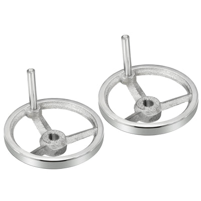 Harfington 120mm/4.72" 12mm Handrad 2Pack Guss Eisen Verchromt für Drehbänke Silberton