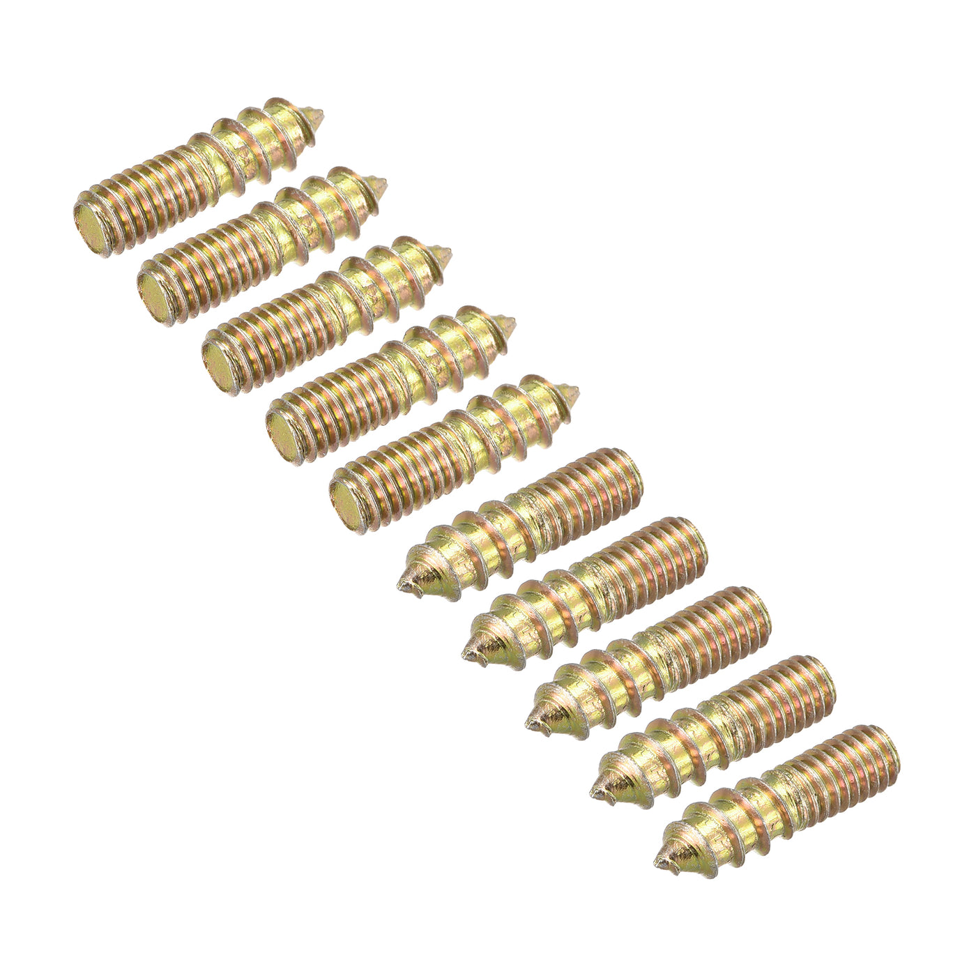 uxcell Uxcell M6x25mm Hanger Bolts, 20pcs Double Ended Thread Dowel Screws for Wood Furniture