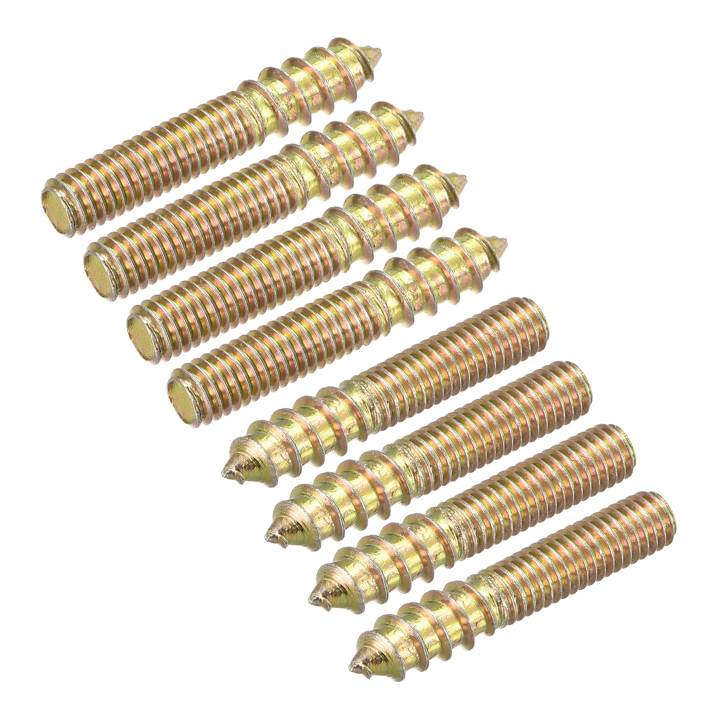 uxcell Uxcell M6x35mm Hanger Bolts, 8pcs Double Ended Thread Dowel Screws for Wood Furniture