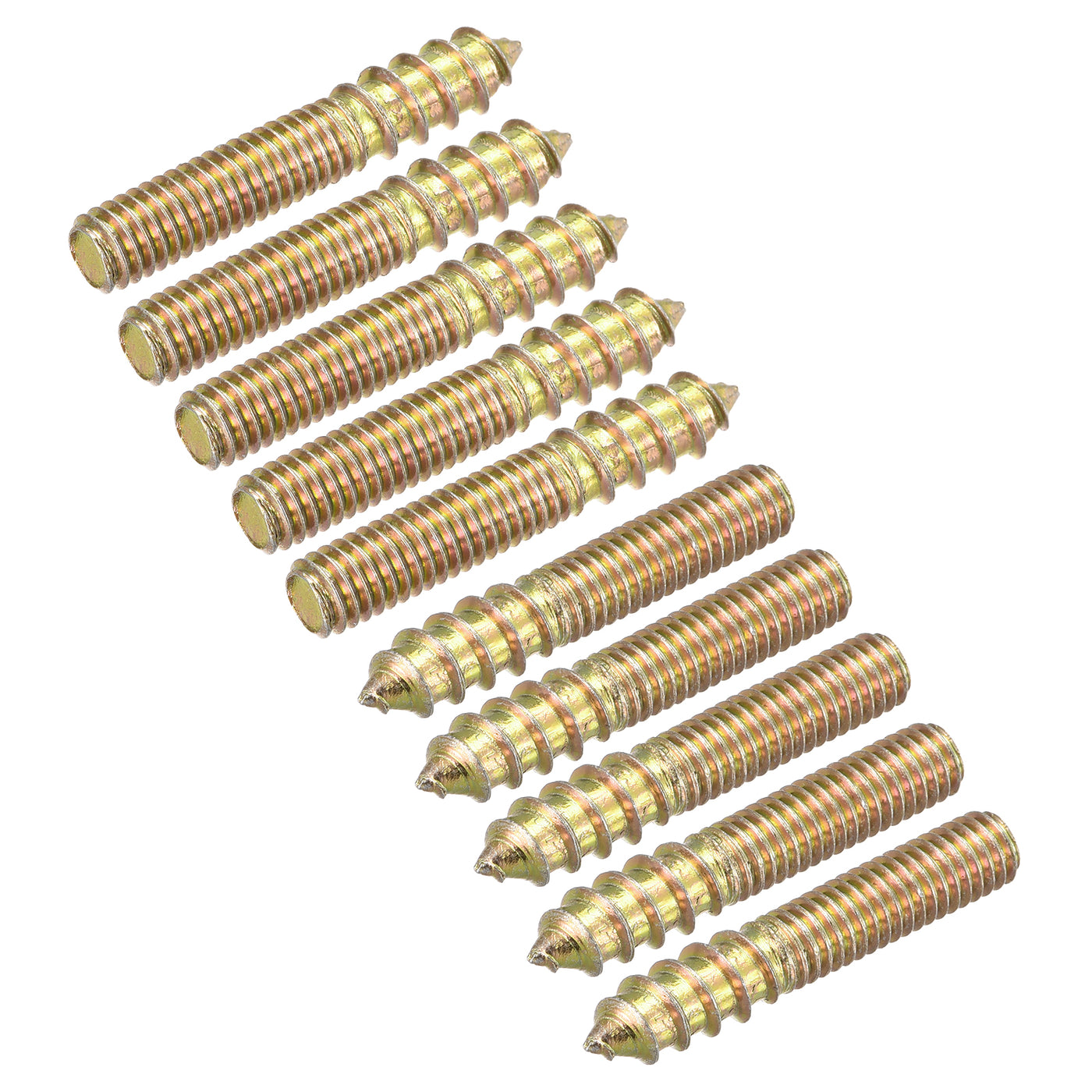 uxcell Uxcell M6x35mm Hanger Bolts, 24pcs Double Ended Thread Dowel Screws for Wood Furniture