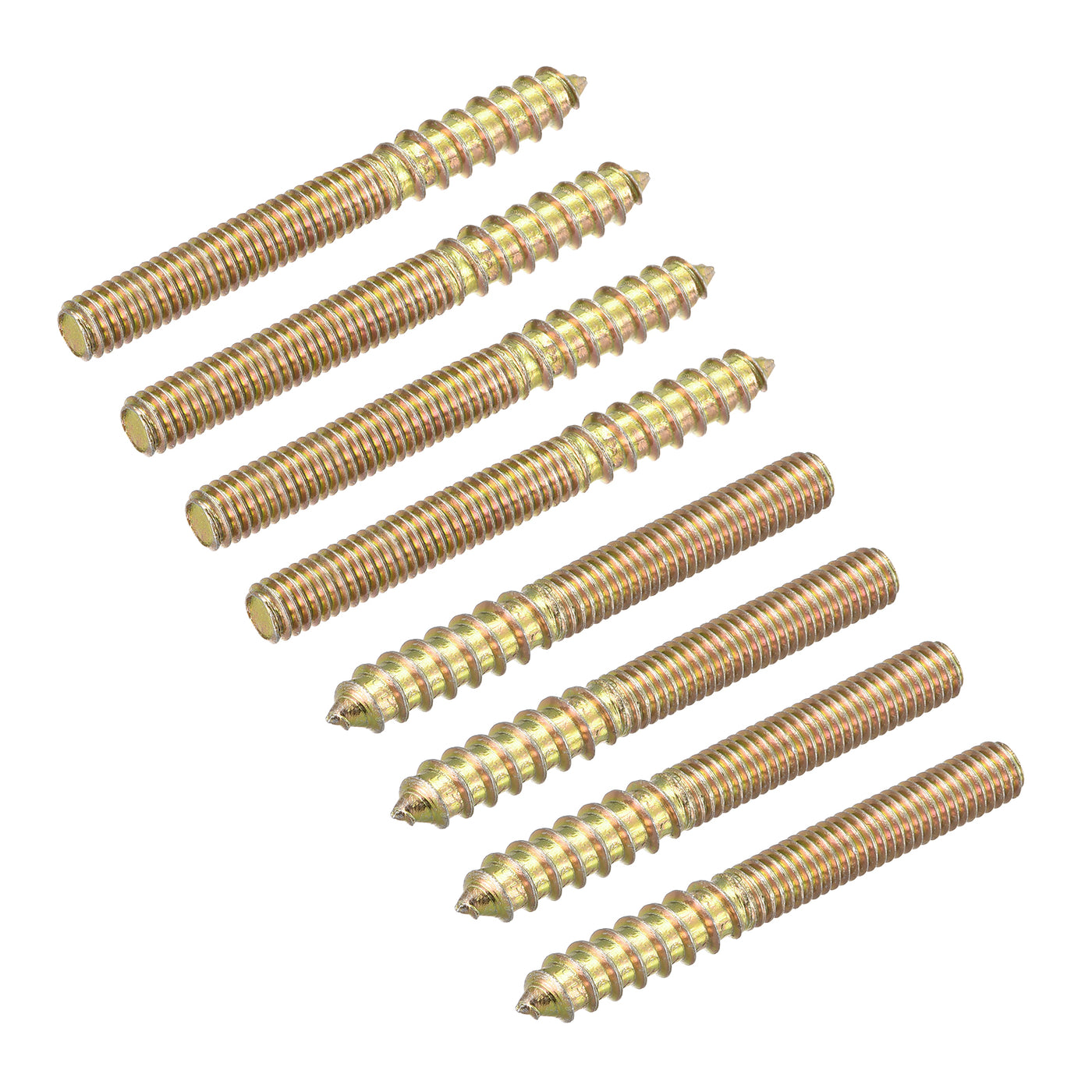 uxcell Uxcell M6x50mm Hanger Bolts, 8pcs Double Ended Thread Dowel Screws for Wood Furniture