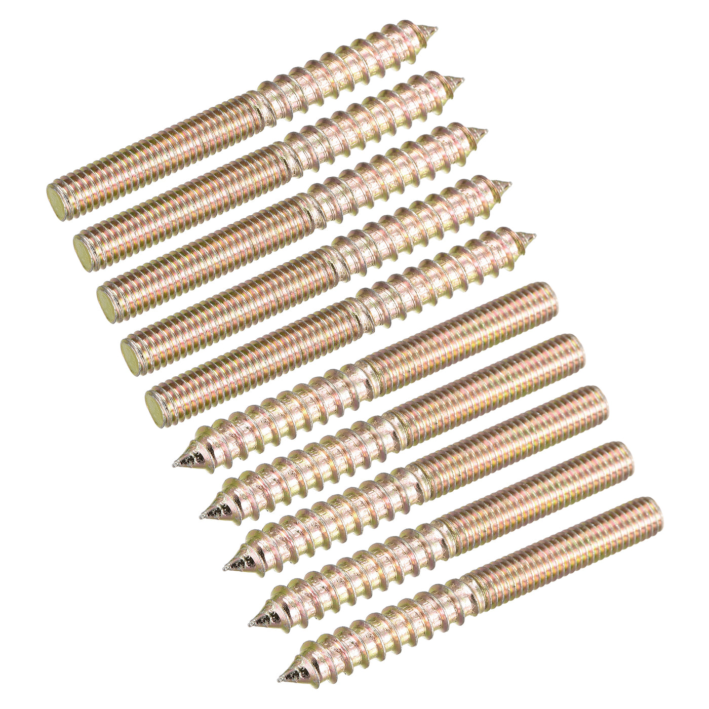 uxcell Uxcell M6x60mm Hanger Bolts, 48pcs Double Ended Thread Dowel Screws for Wood Furniture