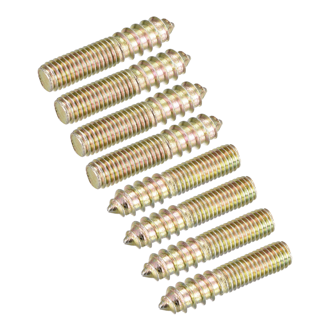 uxcell Uxcell M8x40mm Hanger Bolts, 8pcs Double Ended Thread Dowel Screws for Wood Furniture