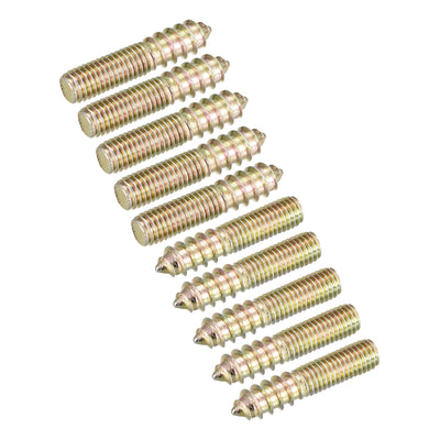 Harfington Uxcell M8x40mm Hanger Bolts, 48pcs Double Ended Thread Dowel Screws for Wood Furniture