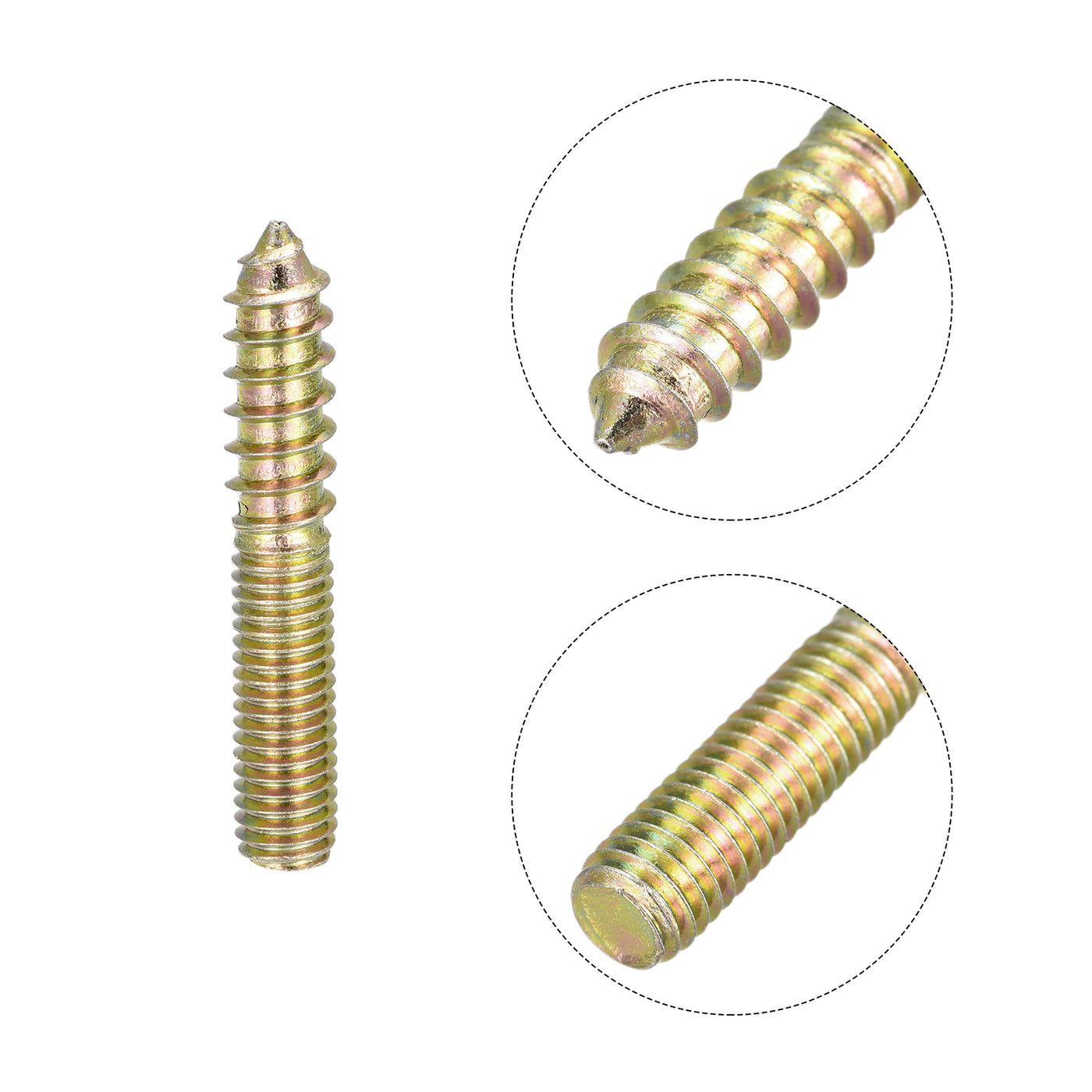 uxcell Uxcell M8x50mm Hanger Bolts, 12pcs Double Ended Thread Dowel Screws for Wood Furniture