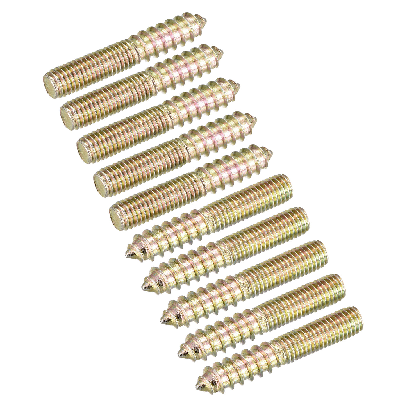 uxcell Uxcell M8x50mm Hanger Bolts, 12pcs Double Ended Thread Dowel Screws for Wood Furniture