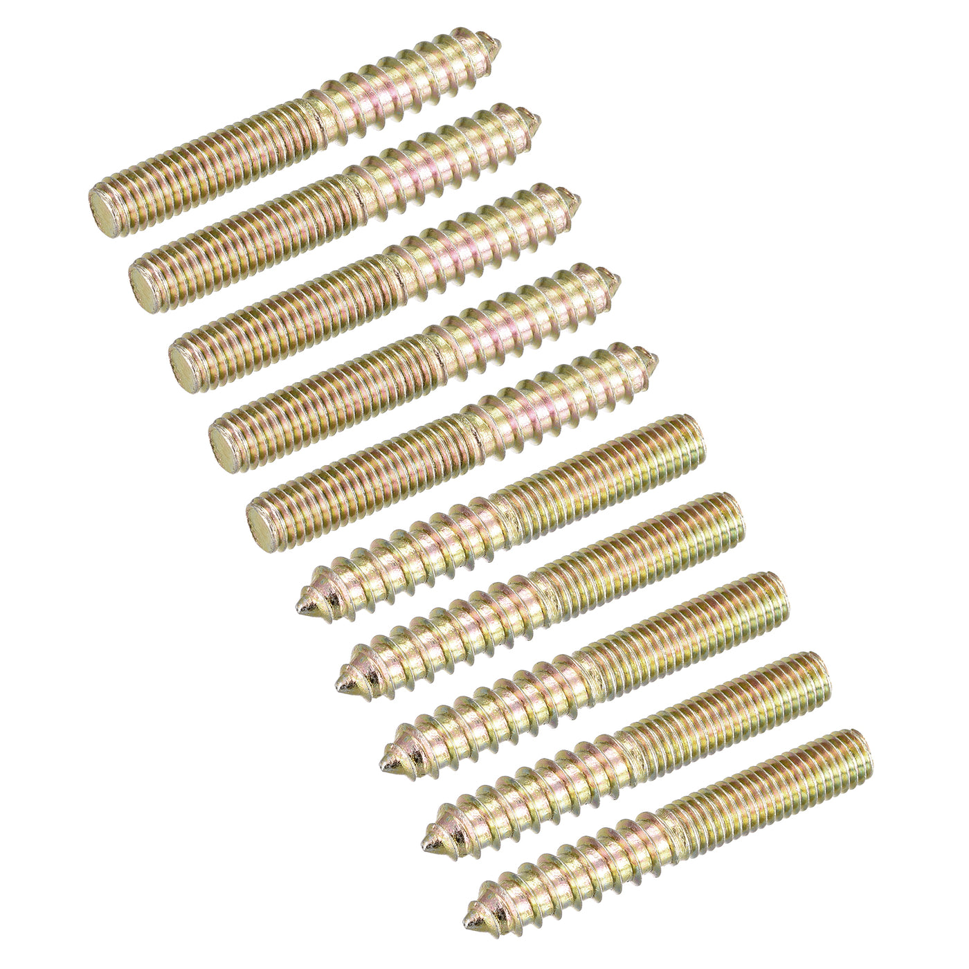 uxcell Uxcell M8x60mm Hanger Bolts, 48pcs Double Ended Thread Dowel Screws for Wood Furniture